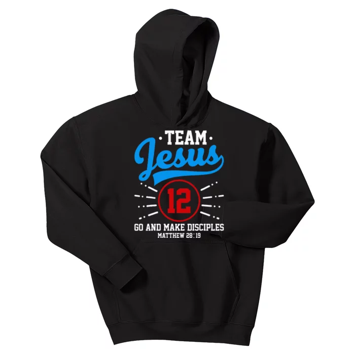 Jesus And Baseball Team Jesus Christian Matthew 2819 Verse Kids Hoodie