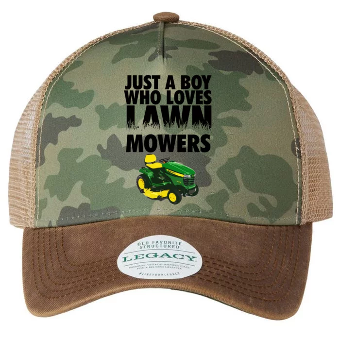 Just A Boy Who Loves Lawn Mowers Legacy Tie Dye Trucker Hat