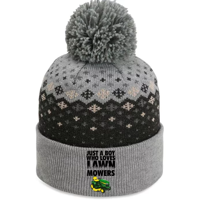 Just A Boy Who Loves Lawn Mowers The Baniff Cuffed Pom Beanie