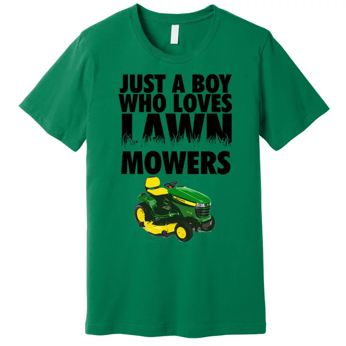 Just A Boy Who Loves Lawn Mowers Premium T-Shirt