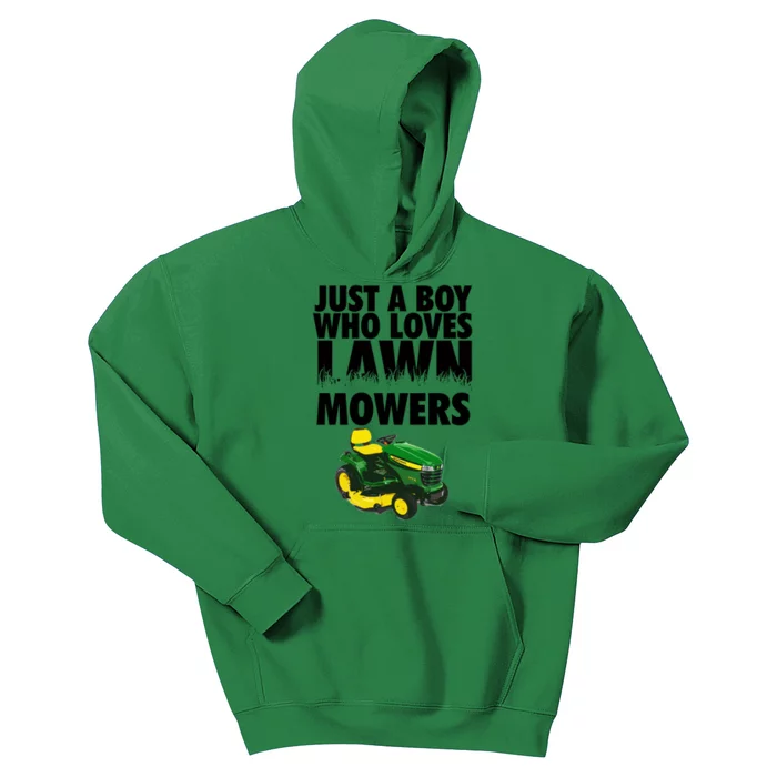 Just A Boy Who Loves Lawn Mowers Kids Hoodie