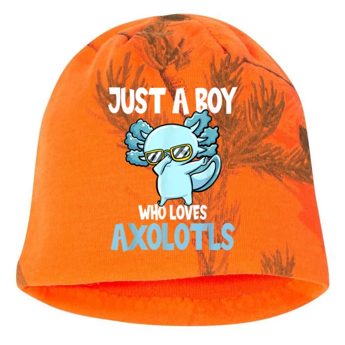 Just A Boy Who Loves Axolotls Cute Kawaii Kati - Camo Knit Beanie