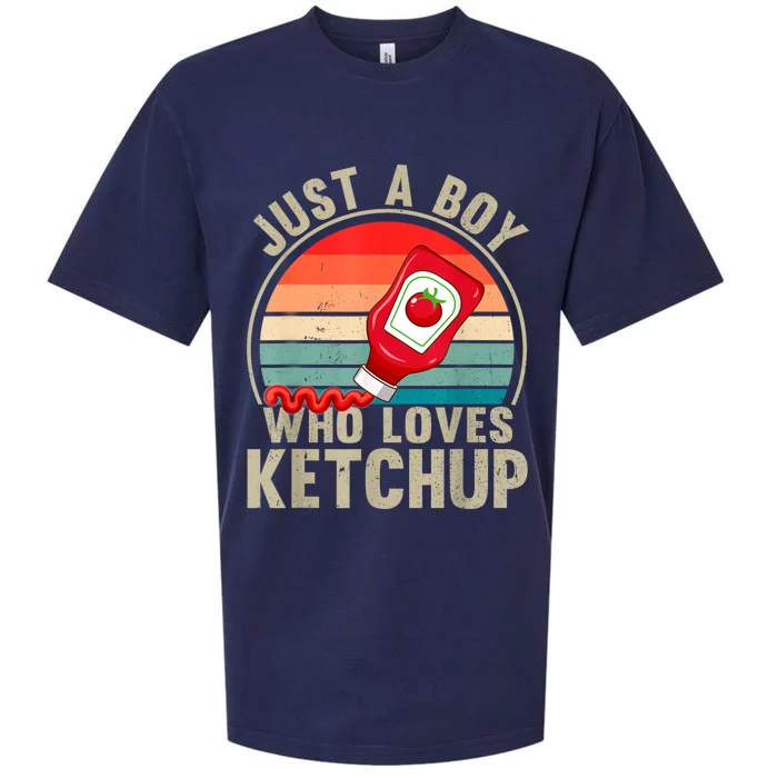 Just A Boy Who Loves Ketchupcatsup Condiment Lover Sueded Cloud Jersey T-Shirt