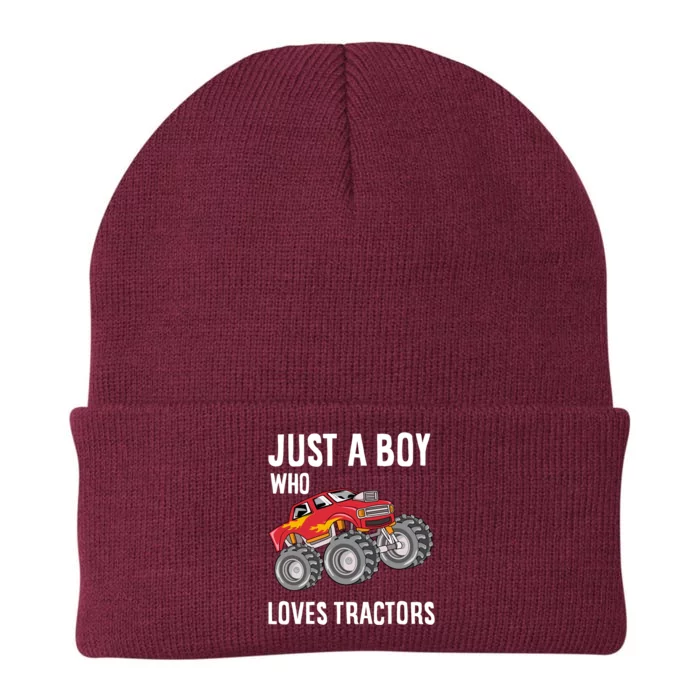 Just A Boy Who Loves Tractors Gift Knit Cap Winter Beanie