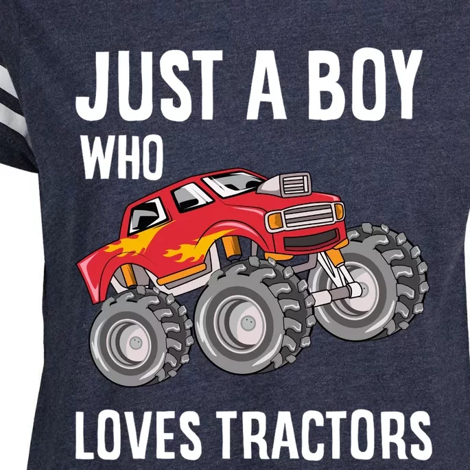 Just A Boy Who Loves Tractors Gift Enza Ladies Jersey Football T-Shirt