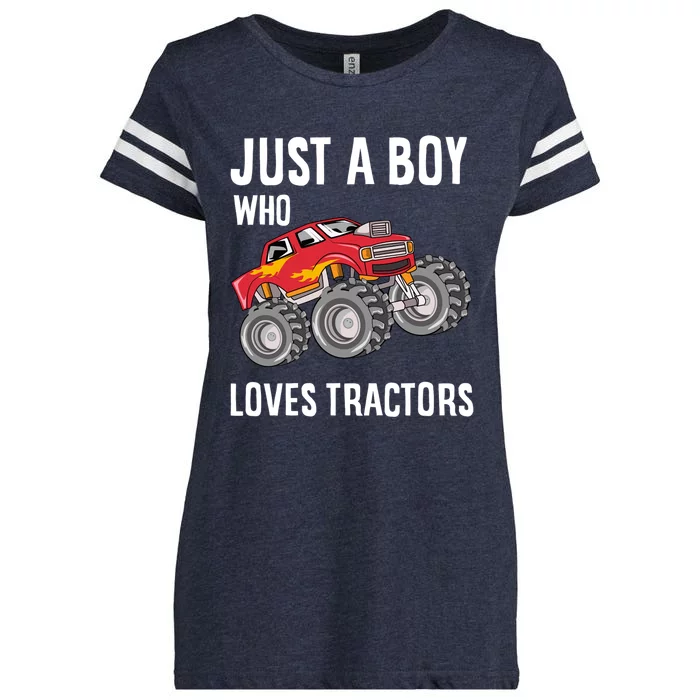 Just A Boy Who Loves Tractors Gift Enza Ladies Jersey Football T-Shirt