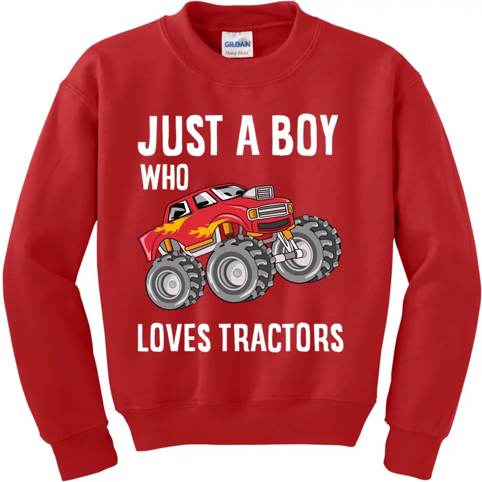 Just A Boy Who Loves Tractors Gift Kids Sweatshirt