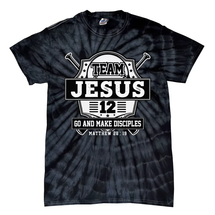 Jesus and Baseball Team Jesus Christian Matthew 2819 Verse Tie-Dye T-Shirt