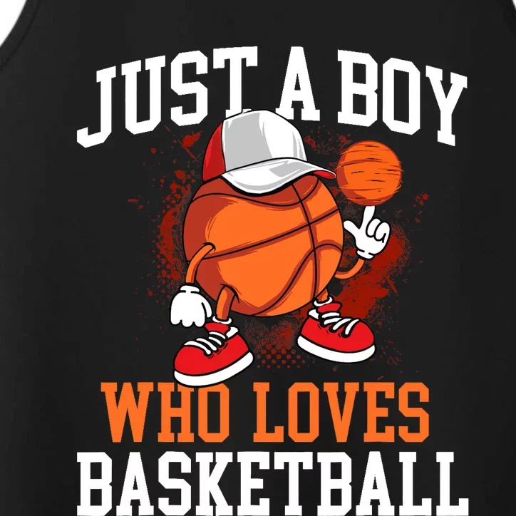 Just A Boy Who Loves Basketball - Player Hoops Performance Tank