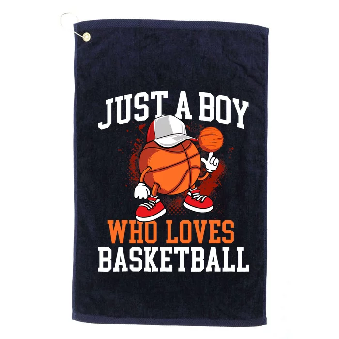 Just A Boy Who Loves Basketball - Player Hoops Platinum Collection Golf Towel