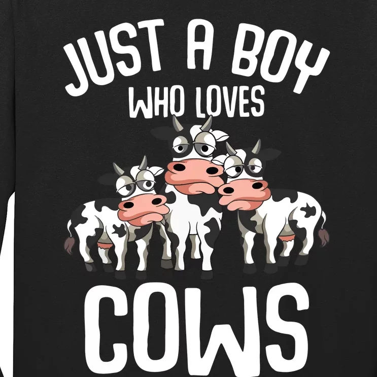 Just A Boy Who Loves Cows Farmers Cow Long Sleeve Shirt