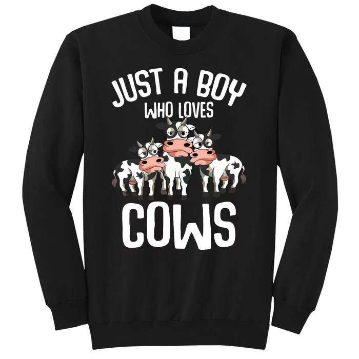 Just A Boy Who Loves Cows Farmers Cow Sweatshirt