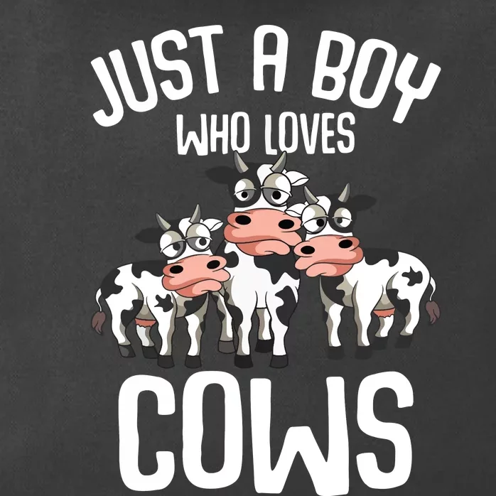 Just A Boy Who Loves Cows Farmers Cow Zip Tote Bag