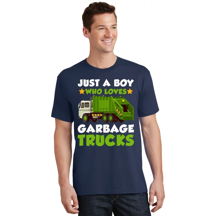 Just A Boy Who Loves Garbage Trucks Lover Trucker T-Shirt