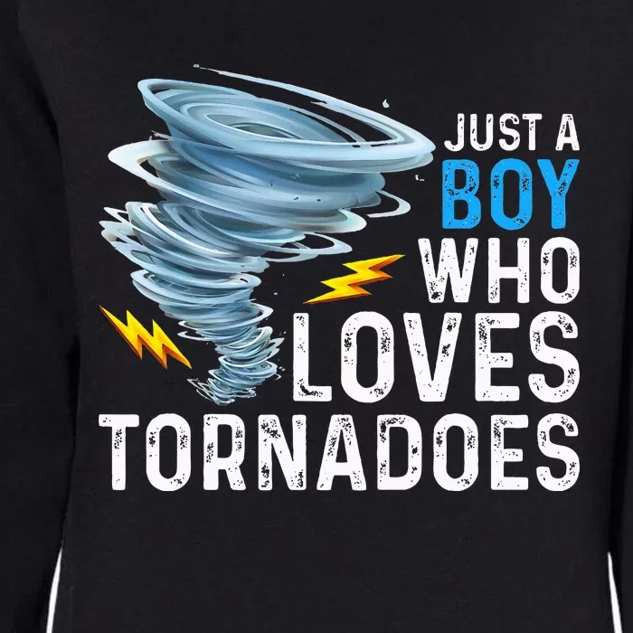 Just A Boy Who Loves Tornadoes Storm Weather Chaser Womens California Wash Sweatshirt