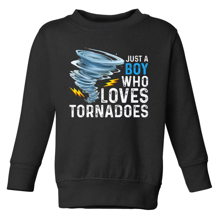 Just A Boy Who Loves Tornadoes Storm Weather Chaser Toddler Sweatshirt