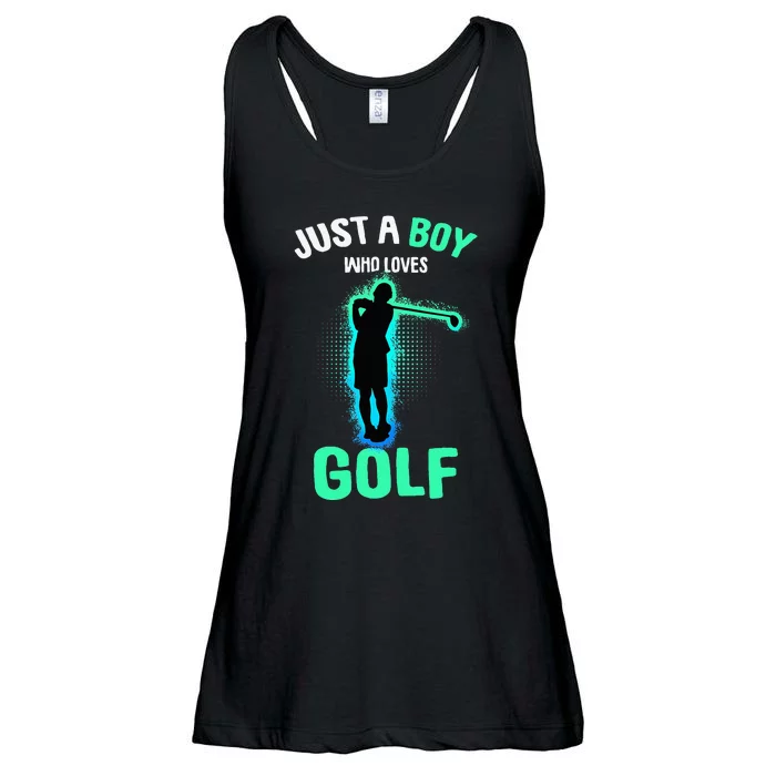 Just A Boy Who Loves Golf Club Golfer Ladies Essential Flowy Tank