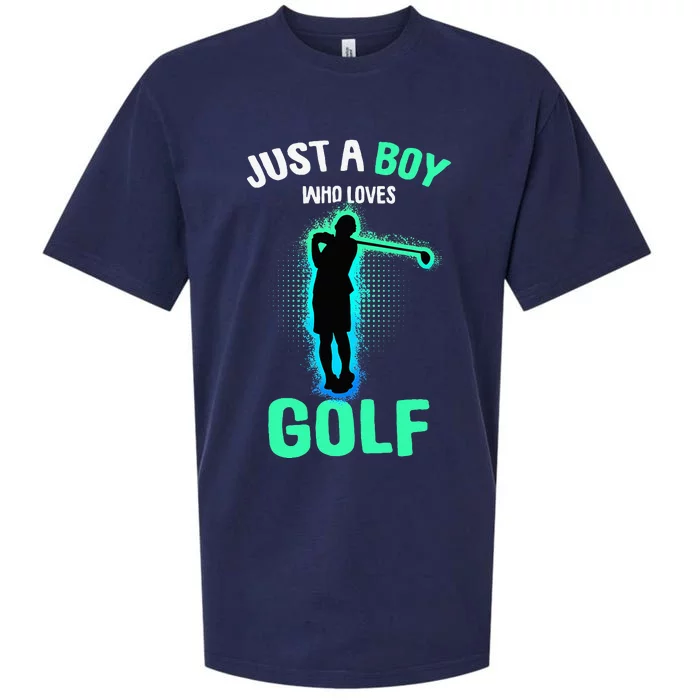 Just A Boy Who Loves Golf Club Golfer Sueded Cloud Jersey T-Shirt