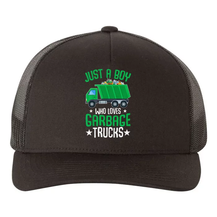 Just A Boy Who Loves Garbage Trucks Yupoong Adult 5-Panel Trucker Hat