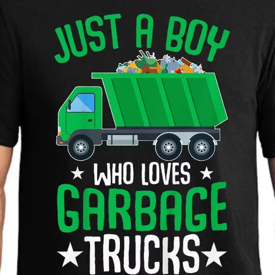 Just A Boy Who Loves Garbage Trucks Pajama Set