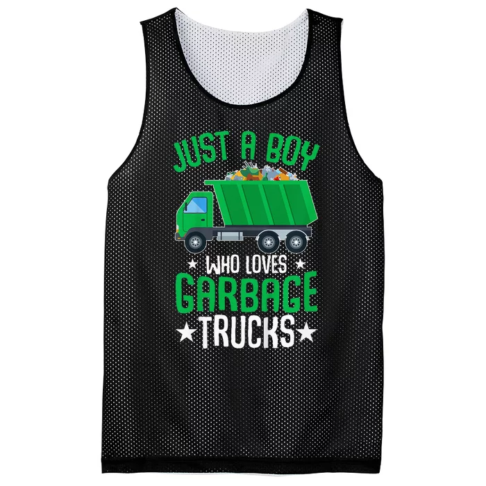 Just A Boy Who Loves Garbage Trucks Mesh Reversible Basketball Jersey Tank