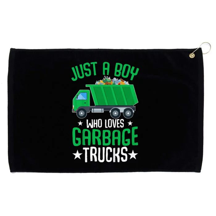 Just A Boy Who Loves Garbage Trucks Grommeted Golf Towel