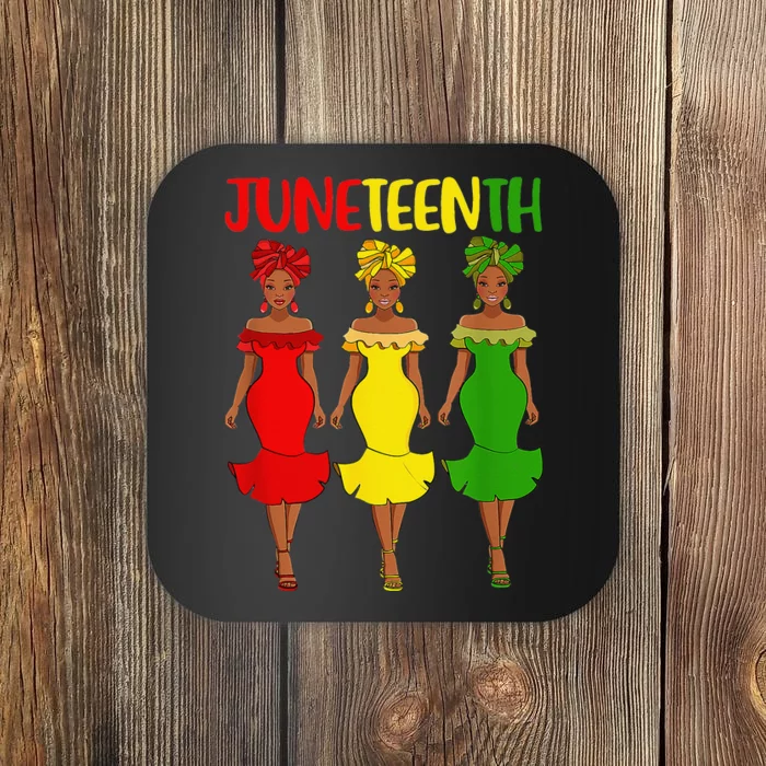 Juneteenth Ancestors Black African American Flag Pride Coaster