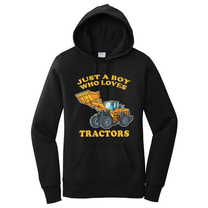 JUST A BOY WHO LOVES DUMP TRACTORS Women's Pullover Hoodie