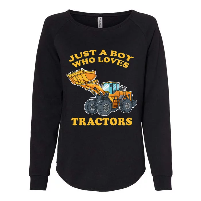 JUST A BOY WHO LOVES DUMP TRACTORS Womens California Wash Sweatshirt