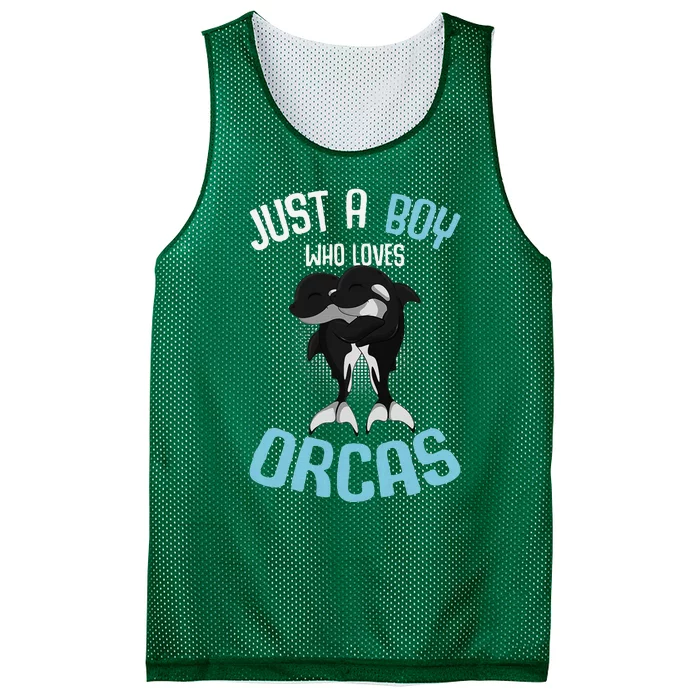 Just A Boy Who Loves Orcas Killer Whale Mesh Reversible Basketball Jersey Tank