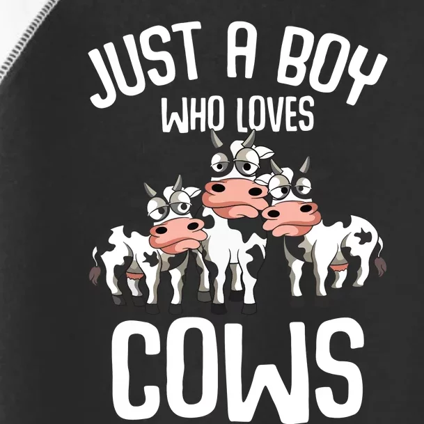 Just A Boy Who Loves Cows Farmers Cow Toddler Fine Jersey T-Shirt