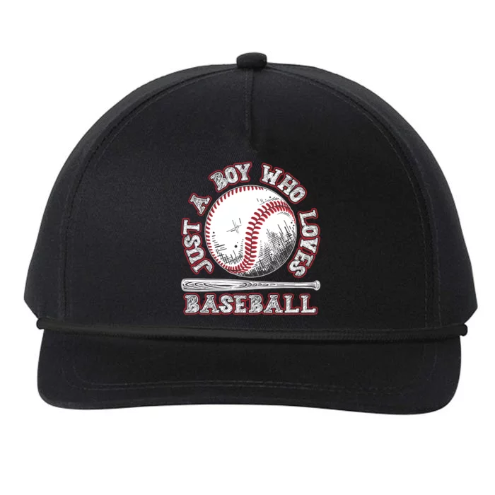 Just A Boy Who Loves Baseball Snapback Five-Panel Rope Hat