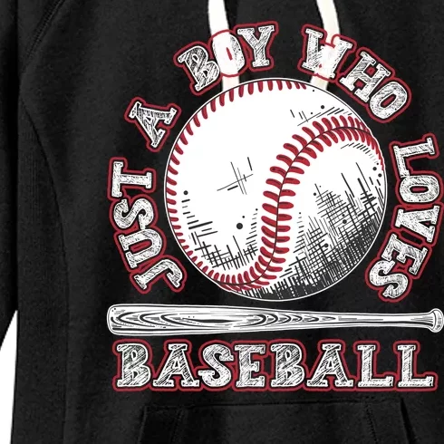 Just A Boy Who Loves Baseball Women's Fleece Hoodie