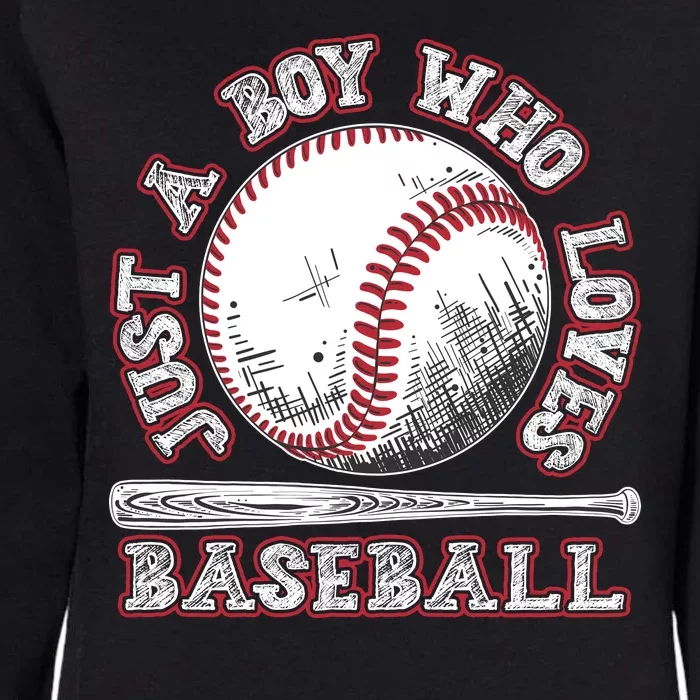 Just A Boy Who Loves Baseball Womens California Wash Sweatshirt