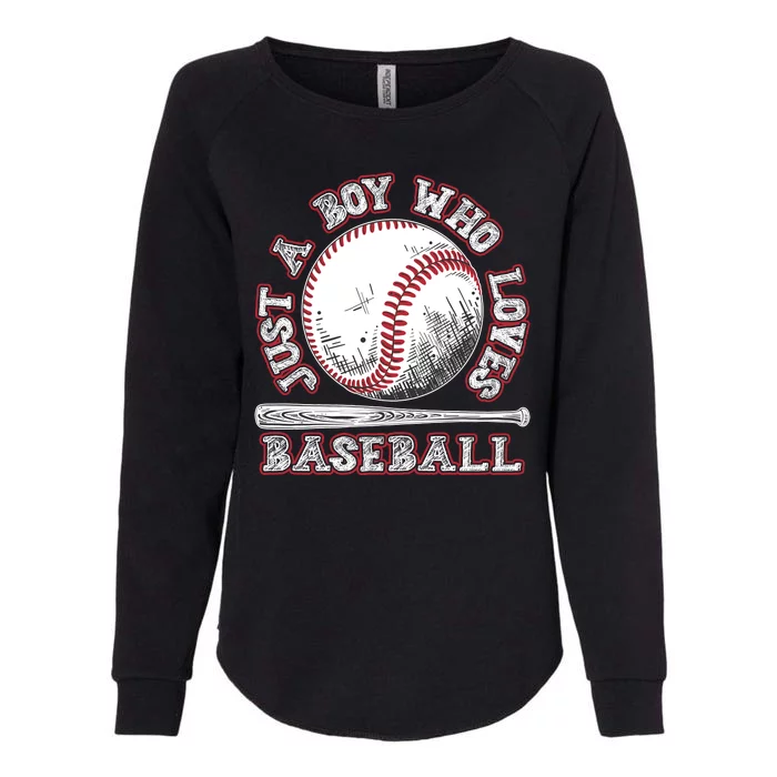 Just A Boy Who Loves Baseball Womens California Wash Sweatshirt