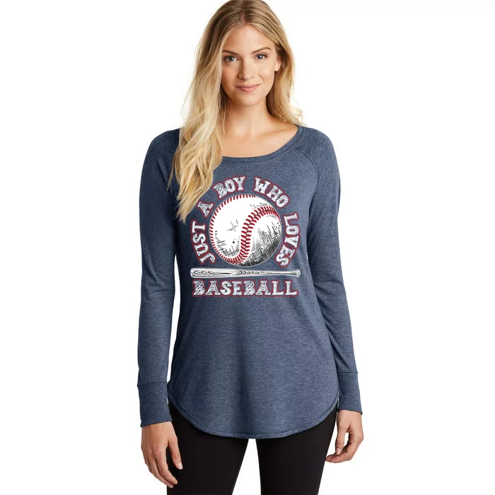 Just A Boy Who Loves Baseball Women's Perfect Tri Tunic Long Sleeve Shirt