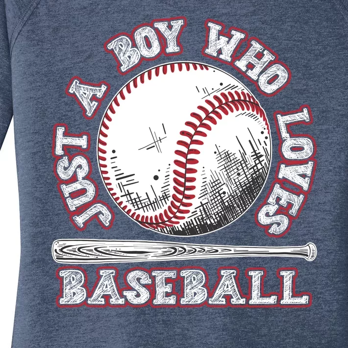 Just A Boy Who Loves Baseball Women's Perfect Tri Tunic Long Sleeve Shirt