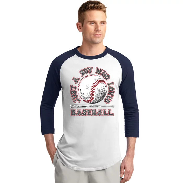 Just A Boy Who Loves Baseball Baseball Sleeve Shirt