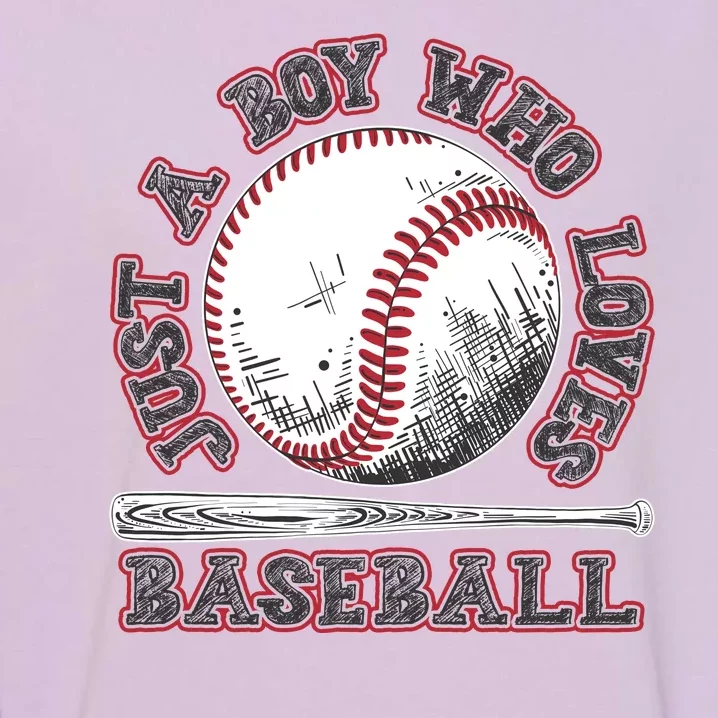 Just A Boy Who Loves Baseball Garment-Dyed Sweatshirt