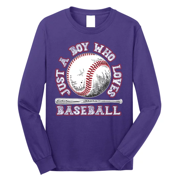 Just A Boy Who Loves Baseball Long Sleeve Shirt