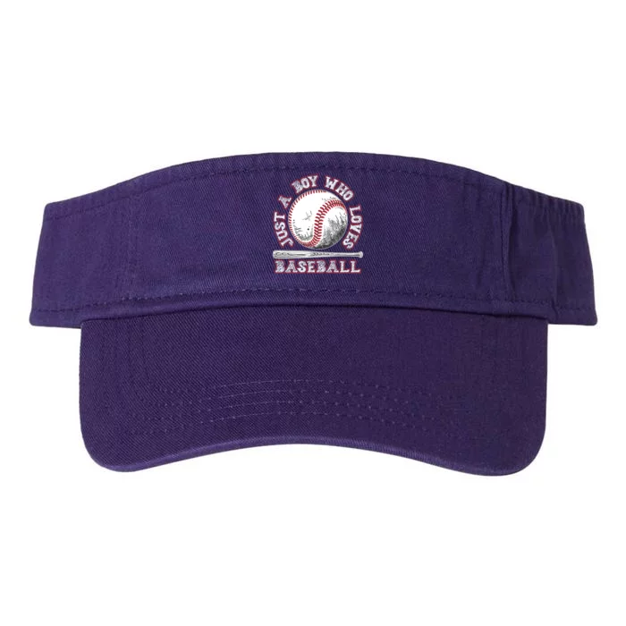 Just A Boy Who Loves Baseball Valucap Bio-Washed Visor