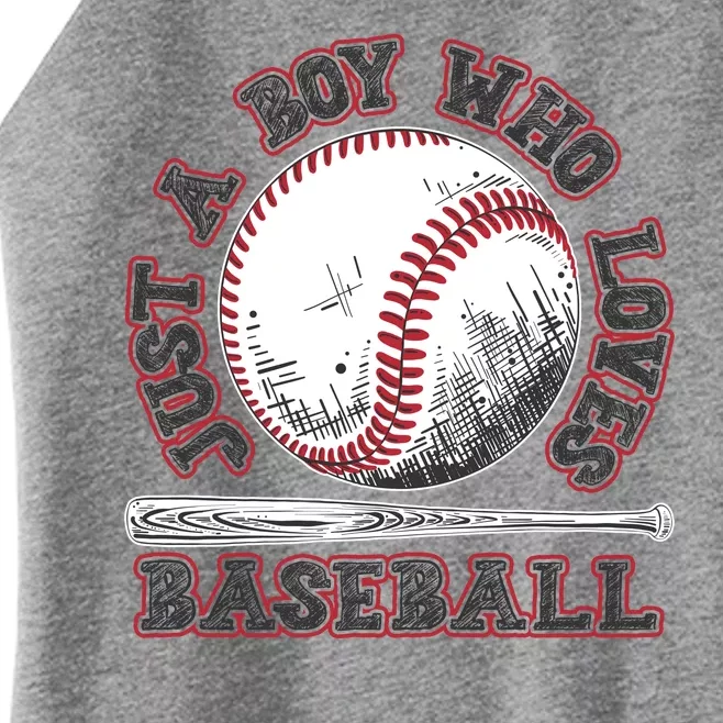 Just A Boy Who Loves Baseball Women’s Perfect Tri Rocker Tank