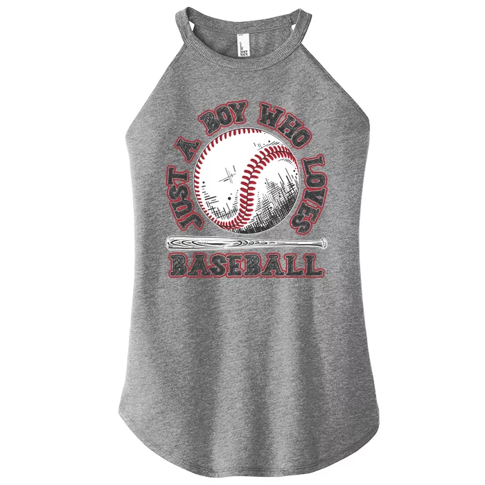 Just A Boy Who Loves Baseball Women’s Perfect Tri Rocker Tank