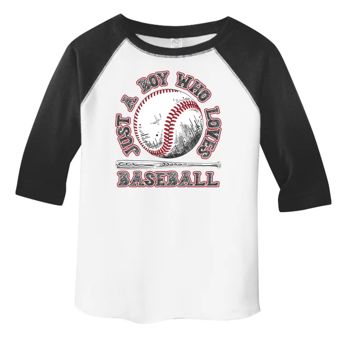 Just A Boy Who Loves Baseball Toddler Fine Jersey T-Shirt