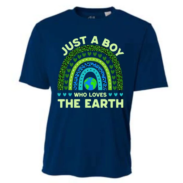 Just A Boy Who Loves The Earth Earth Day 2024 Rainbow Cooling Performance Crew T-Shirt