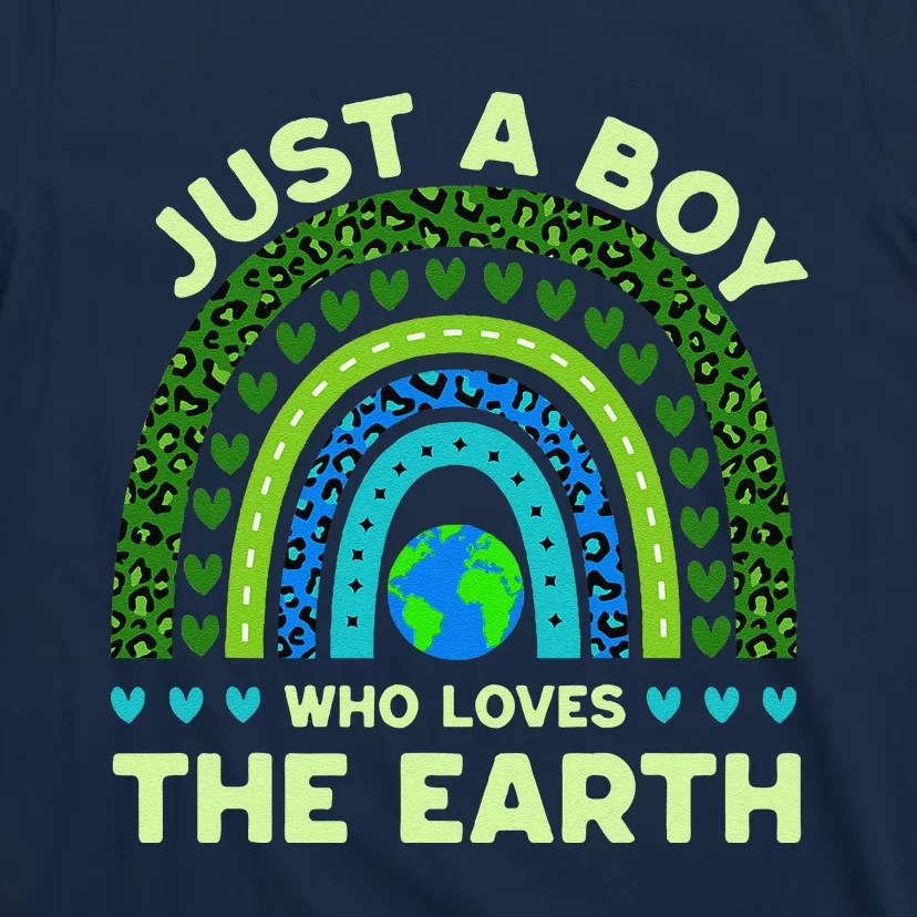 Just A Boy Who Loves The Earth Earth Day 2024 Rainbow T-Shirt