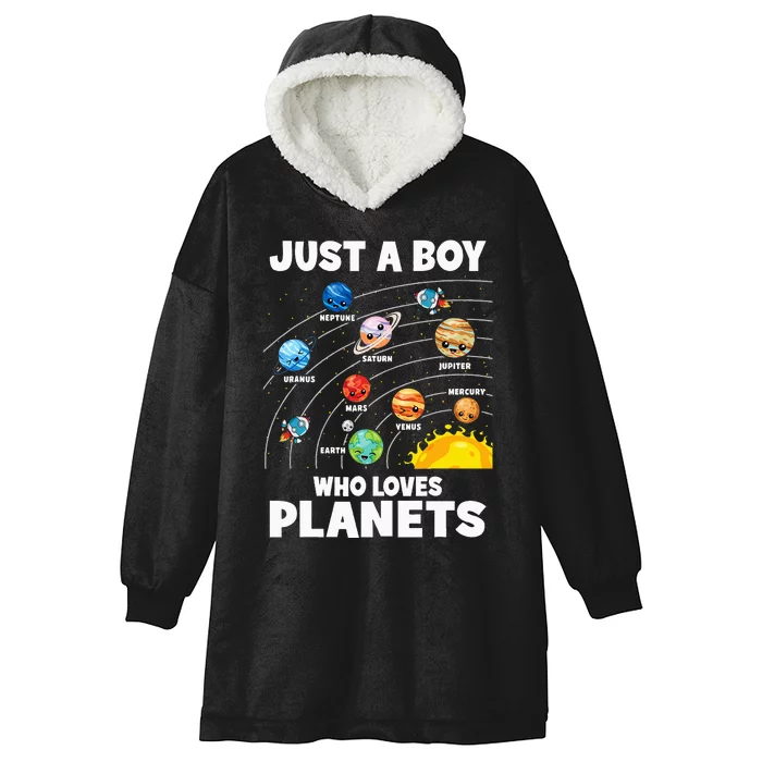 Just A Boy Who Loves Planets Solar System Astrology Space Hooded Wearable Blanket