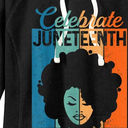 Juneteenth Afro Black Women 1865 Independence Day Women's Fleece Hoodie