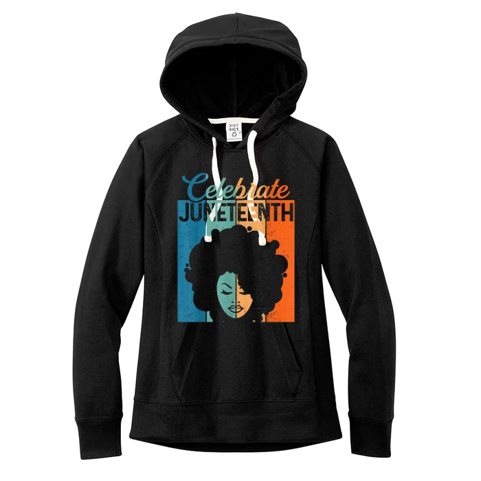 Juneteenth Afro Black Women 1865 Independence Day Women's Fleece Hoodie