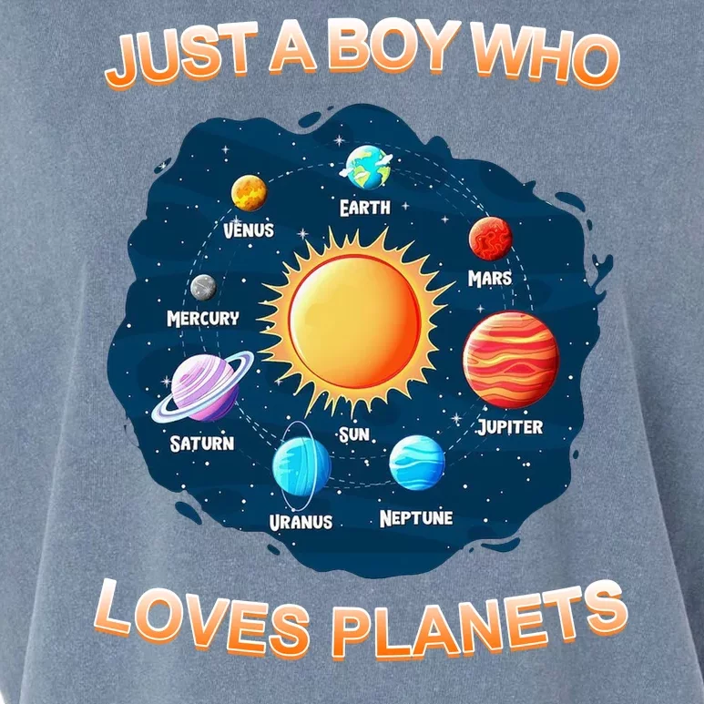 Just A Boy Who Loves Planets Garment-Dyed Women's Muscle Tee